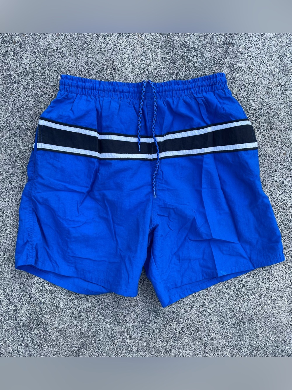 Vintage 90s Basic Editions striped swim shorts size medium